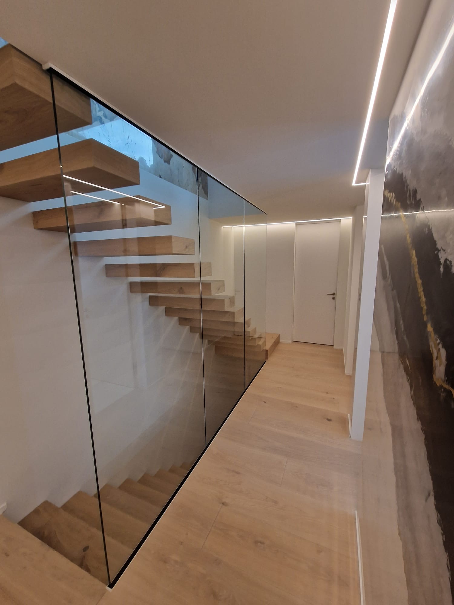 Detailansicht der Treppenanlage im Einfamilienhaus Zürich.